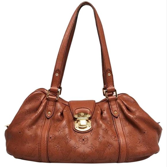 Louis Vuitton Lunar Pm Cognac Brown Mahina Leather Shoulder Bag - Picture 1 of 12